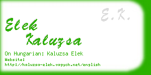 elek kaluzsa business card